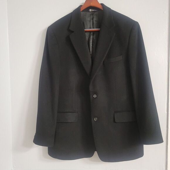 J.Crew Size 42R  Wool Cashmere Mens  Black Blazer Stylish Business Professional - Picture 2 of 13